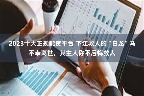 2023十大正规配资平台 下江救人的“白龙”马不幸离世，其主人称不后悔救人