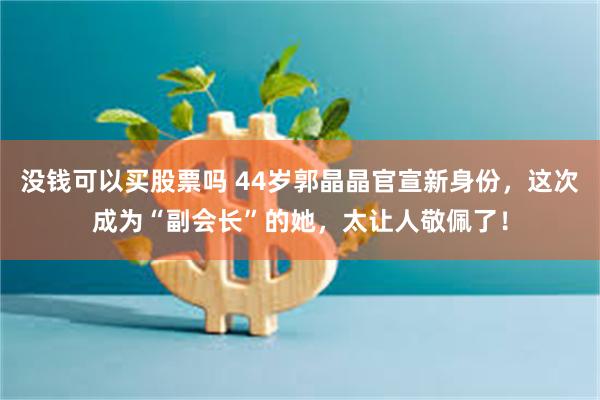 没钱可以买股票吗 44岁郭晶晶官宣新身份，这次成为“副会长”的她，太让人敬佩了！