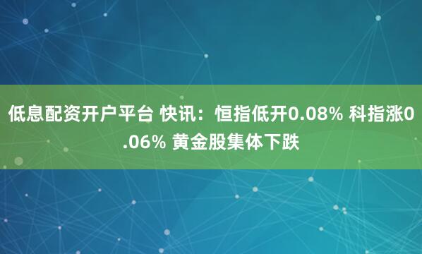 低息配资开户平台 快讯：恒指低开0.08% 科指涨0.06% 黄金股集体下跌