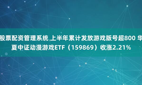 股票配资管理系统 上半年累计发放游戏版号超800 华夏中证动漫游戏ETF（159869）收涨2.21%